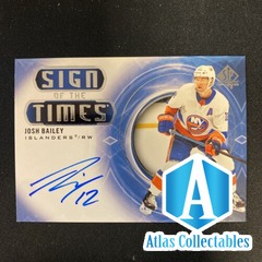 2020-21 Upper Deck SP Authentic Sign Of The Times Josh Bailey Auto SOTT-JB